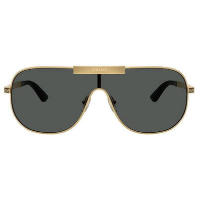 VERSACE VE2293 100287 40 shield gold black grey sunglass culture coomera detail