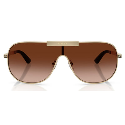 VERSACE VE2293 125213 40 GoLD BRowN GRADient shield sunglass culture front