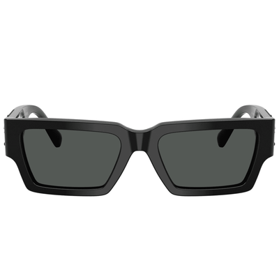 VERSACE VE4459 536087 54 slim rectangle unisex sunglass culture black on black matte front