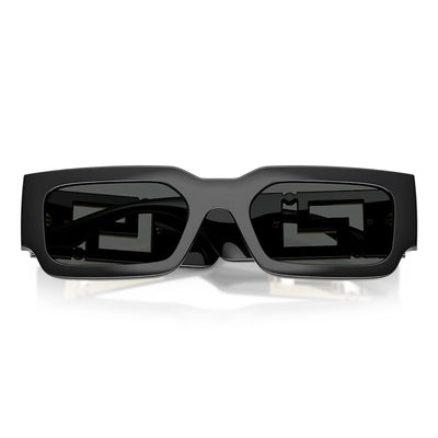 VERSACE VE4506U GB1 87 54 unisex rectangle slim sleek black sunglass culture folded