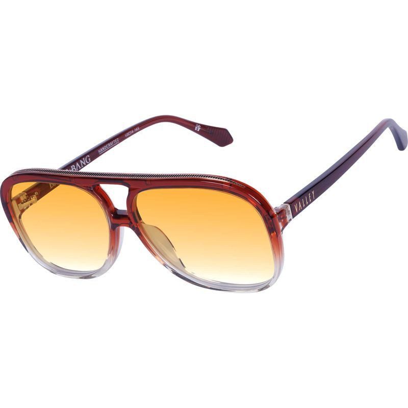 Valley Eyewear Bang Bang S0893 Burnt Orange Fade To Crystal with Gold Metal/Orange Gradient Sunglass Culture Coomera