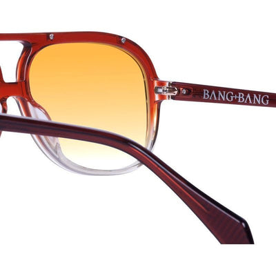 Valley Eyewear Bang Bang S0893 Burnt Orange Fade To Crystal with Gold Metal/Orange Gradient
