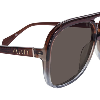 Valley Eyewear Bang Bang S0930 Transparent Chocolate Fade To Crystal with Gold Metal/Brown
