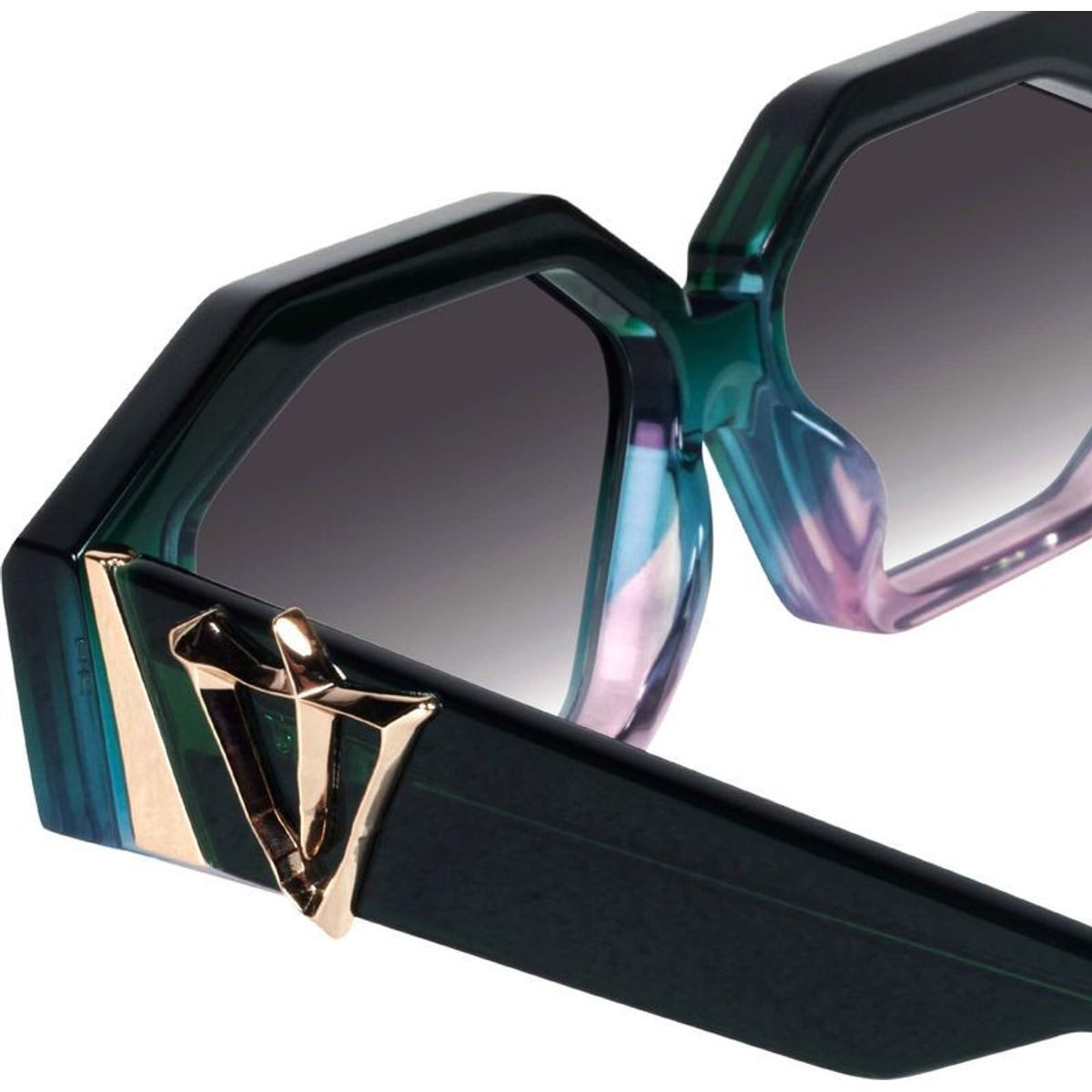 Valley Eyewear Genesis S0939 Forest Green Fade to Rose with Gold Metal/Black