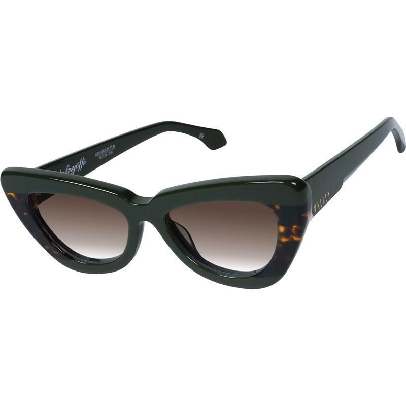 Valley Lafayette S0809 Army Green Clear Tort Splice with Gold Metal/Brown Gradient