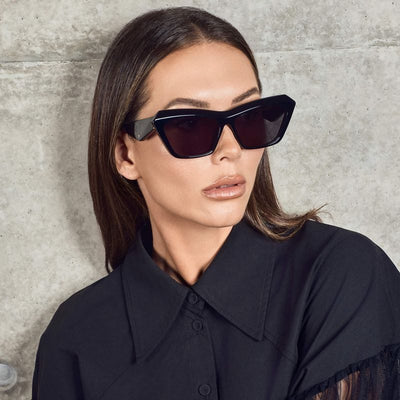Valley Eyewear Piaf S0887 Gloss Black with Silver Metal/Black