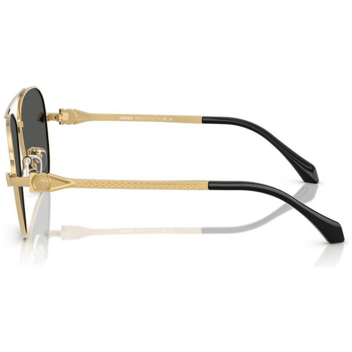 Versace VE2283 100287 61 Gold Dark Grey aviator side