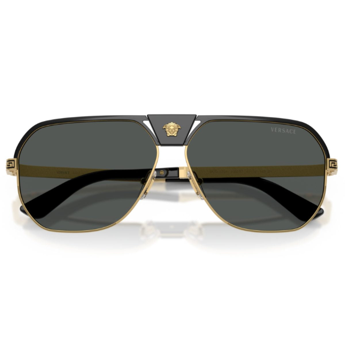 Versace VE2294 100287 61 Gold Black shield aviator metal sunglass culture luxury designer coomera classic everyday
