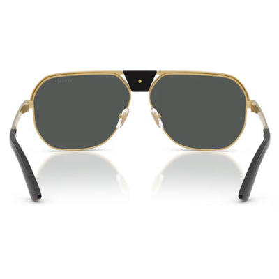 Versace VE2294 100287 61 Gold Black shield aviator metal sunglass culture luxury designer coomera nose