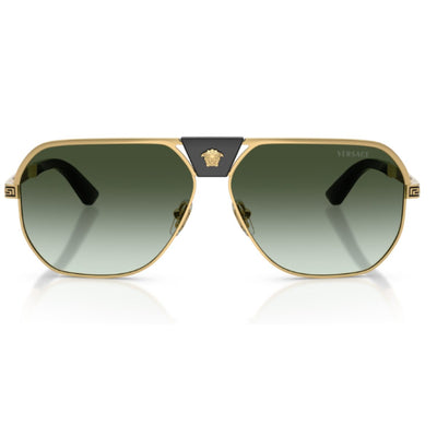 Versace VE2294 10028E 61 Gold Green gradient metal aviator classic everyday mens unisex sunglass culture luxury designer coomera 1