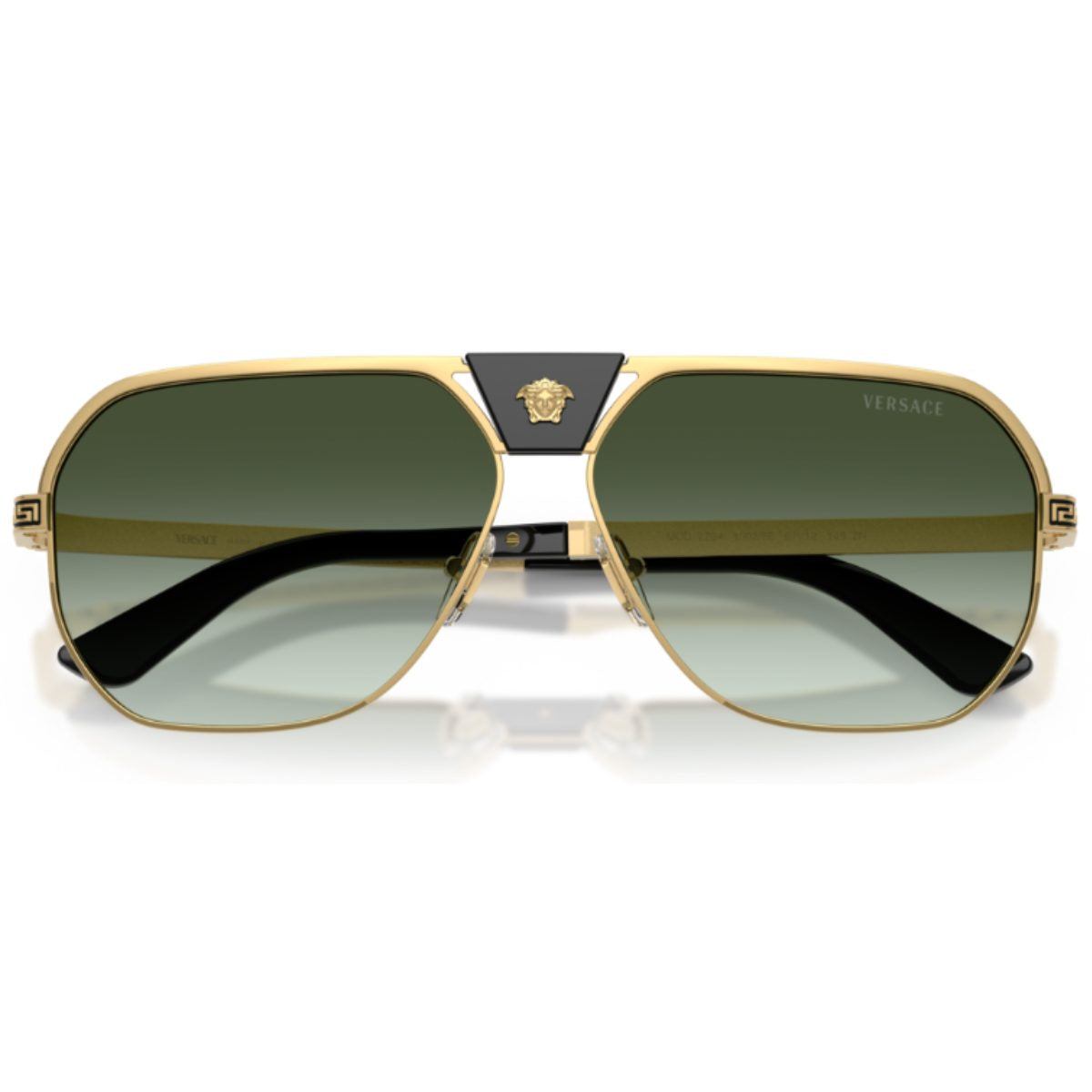 Versace VE2294 10028E 61 Gold Green gradient metal aviator classic everyday mens unisex sunglass culture luxury designer coomera medusa