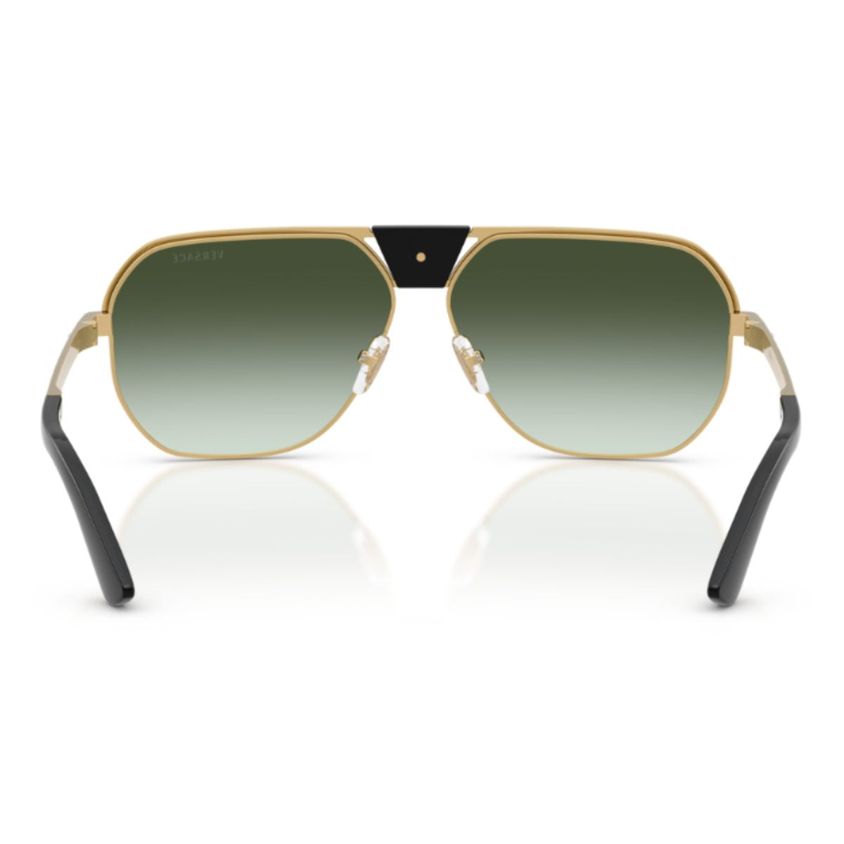 Versace VE2294 10028E 61 Gold Green gradient metal aviator classic everyday mens unisex sunglass culture luxury designer coomera nose pads