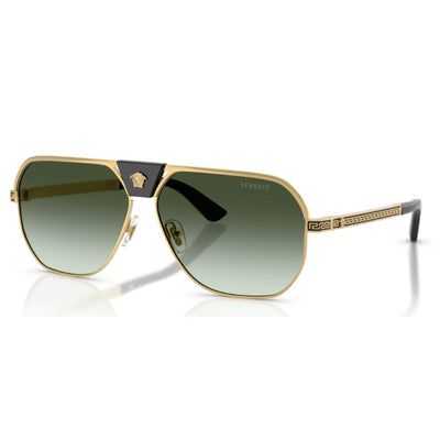 Versace VE2294 10028E 61 Gold Green gradient metal aviator classic everyday mens unisex sunglass culture luxury designer coomera
