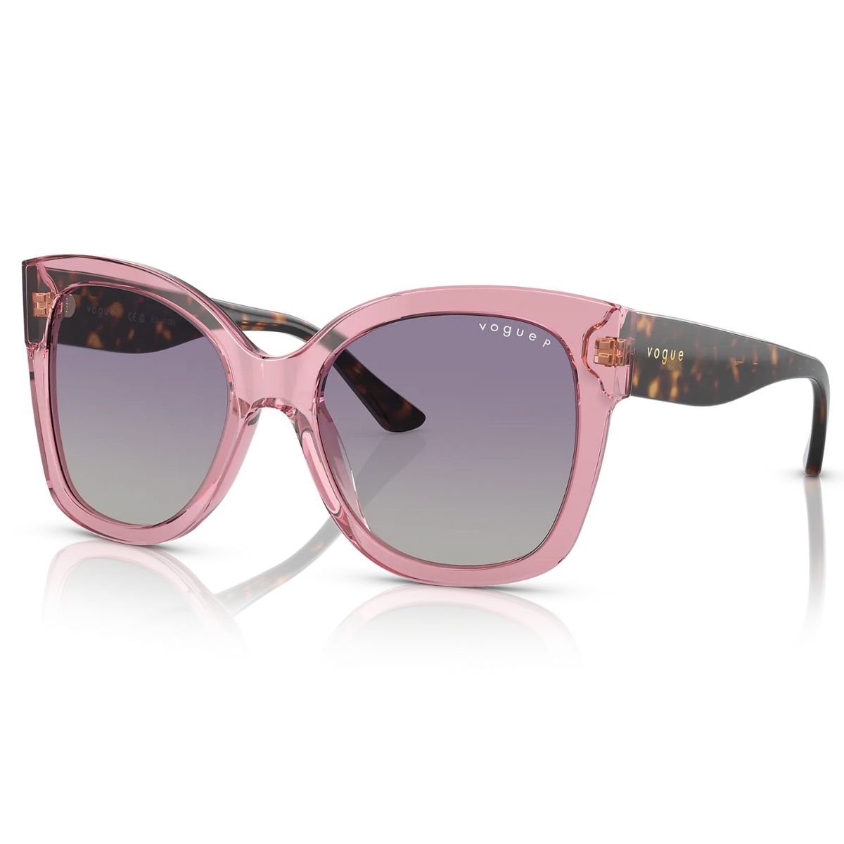 Vogue VO5338S 28368J 54 Transparent Pink Havana/Grey Gradient Lens Polarised