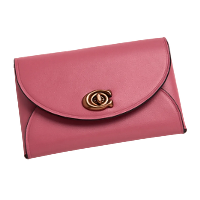 coach pink turnlock card wallet case