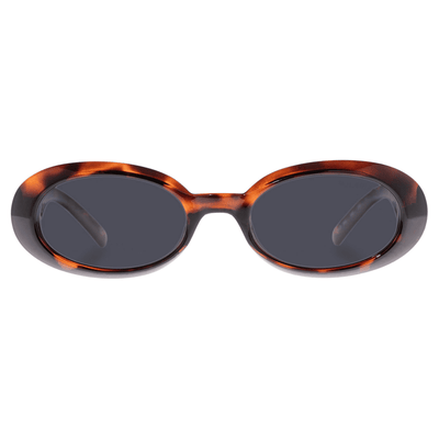 le specs work it dark tort polarised oval unisex sunglass culture side front