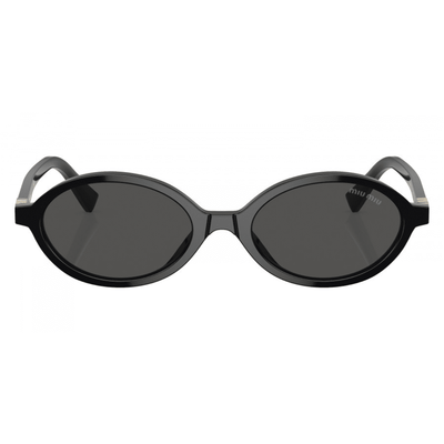 miu miu 0MU 04zs 1AB5S0 black womens oval trend slim sunglass culture front
