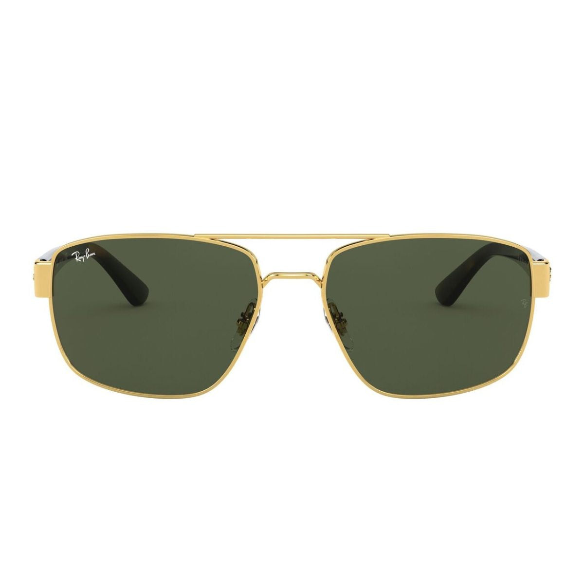 ray ban RB3663 001 31 60 navigator aviator square metal tort gold green g15 lens sunglass culture coomera westfield non polarised