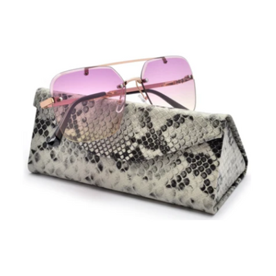 snake skin grey sungss case trifold