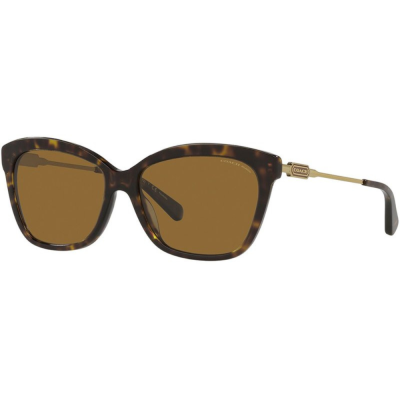 Coach HC8305F 512083 57 Dark Tort/Brown Polarised womens cat eye metal arm