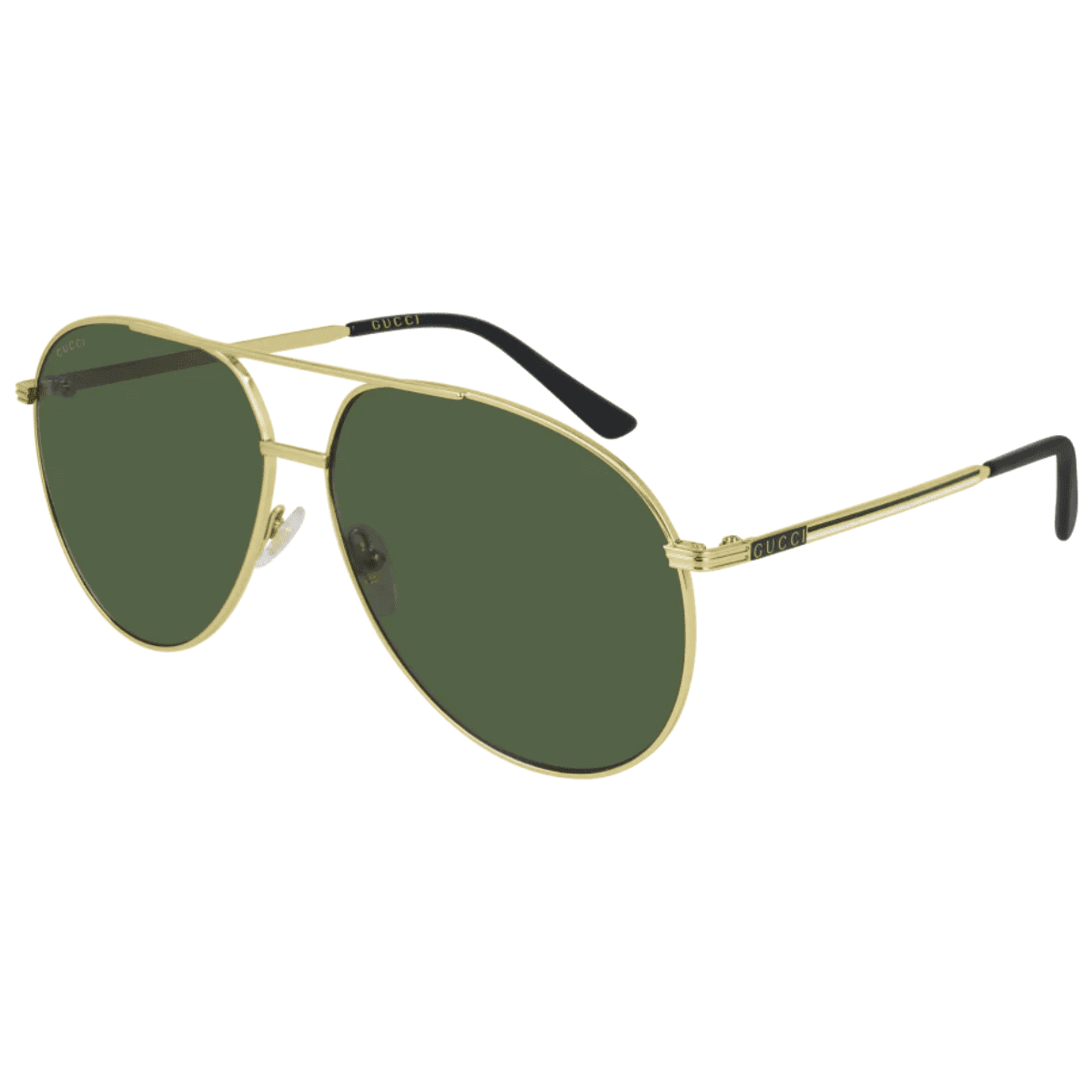 Gucci GG0832S 002 64 Gold green lens metal aviator classic sunglass culture sunnies trend